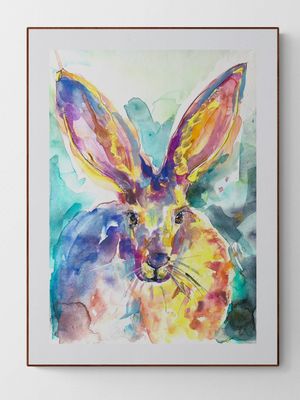 Abstract Animal Art Print ‘Hare’
