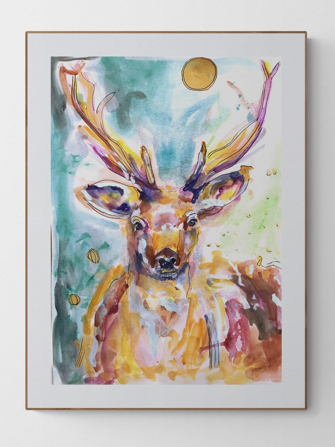 Abstract Animal Art Print Stag Deer