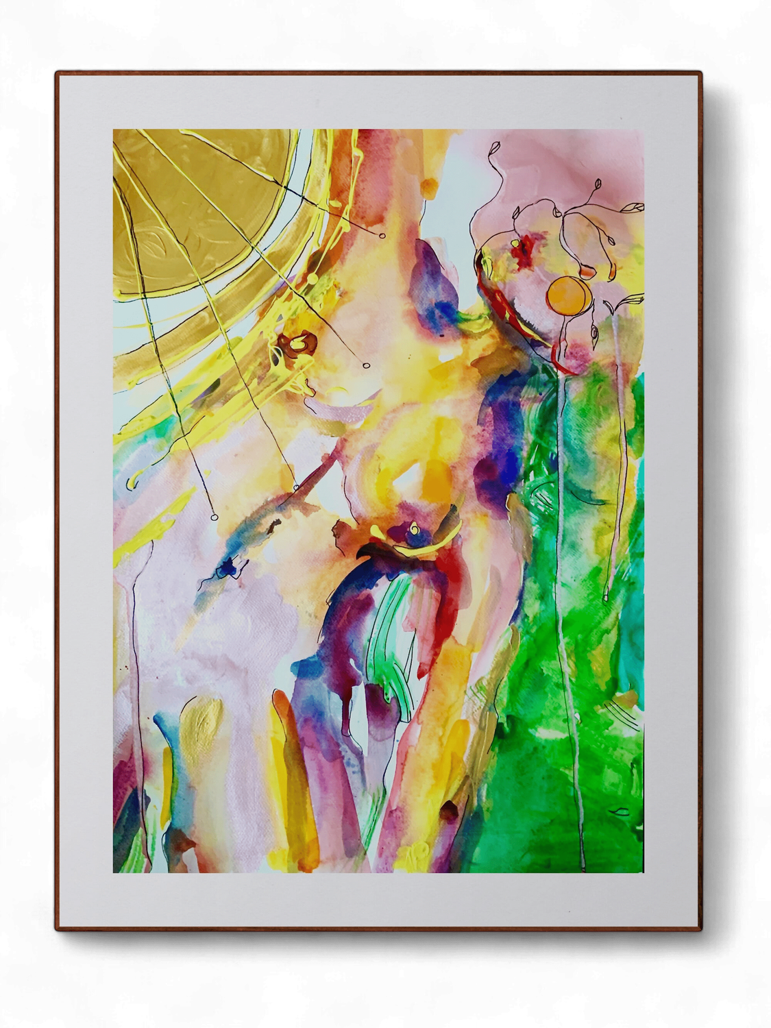 Abstract Art Nude Woman Painting ‘Sun Dance’