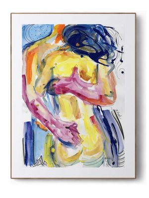 Abstract Nude Art Love Couple Giclée Print  ‘Me &amp; You’