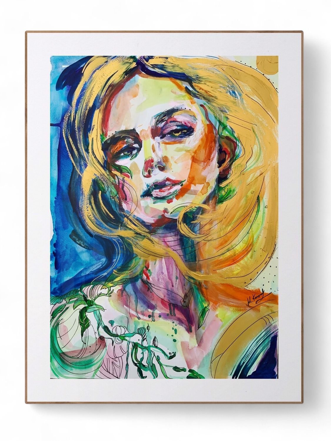 Abstract Portrait Art Giclée Print Face ‘Blonde Woman’