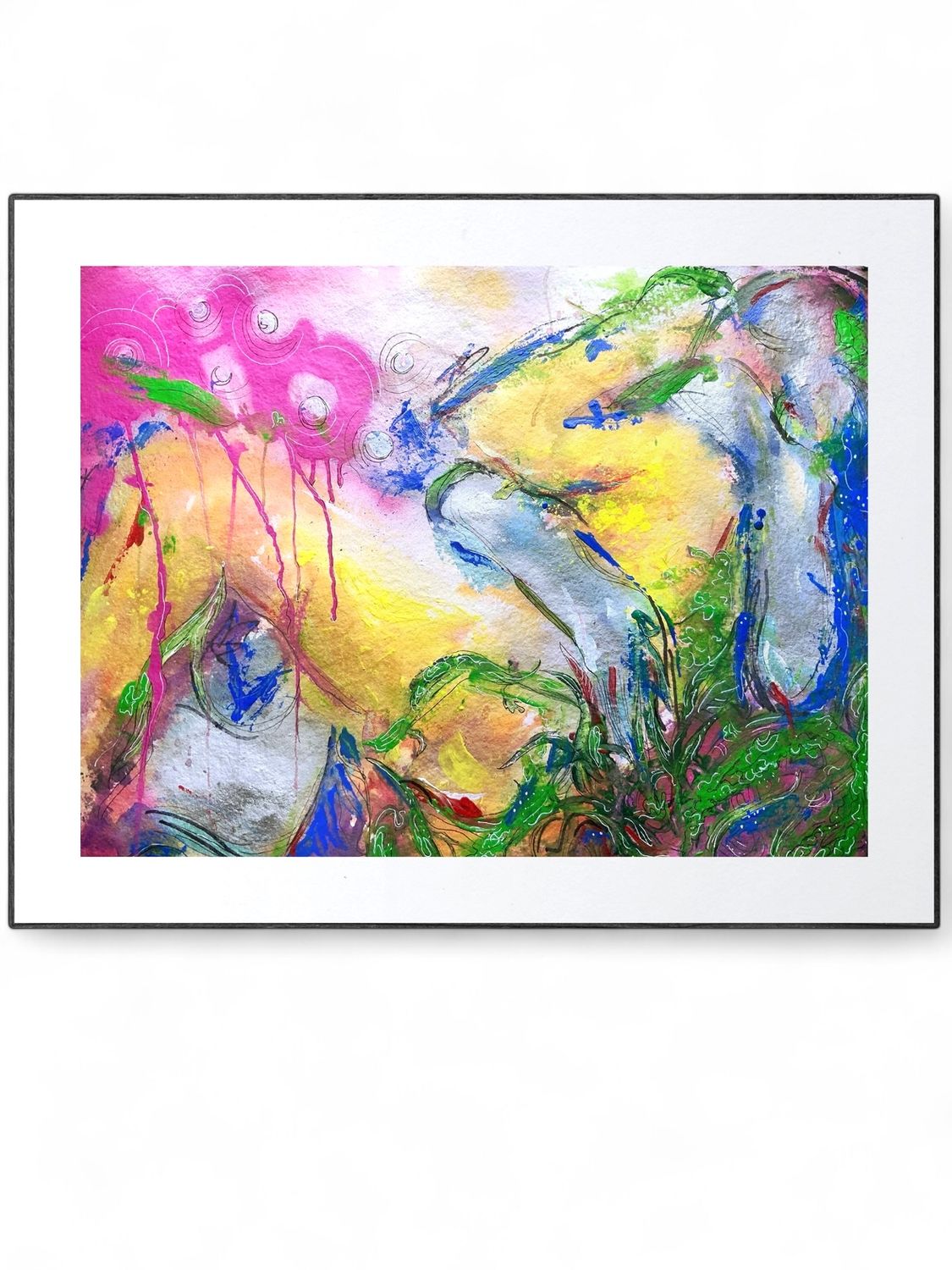 Abstract Nude Art Giclée Print Couple Hug Painting ‘Love Story’