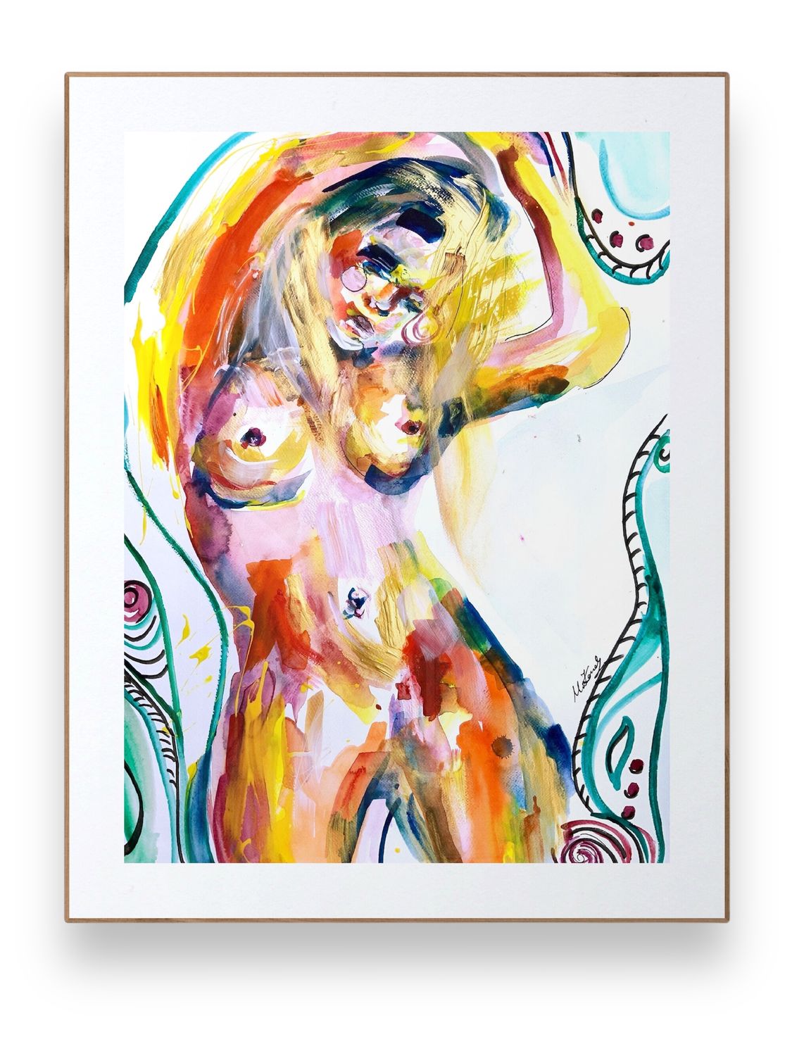 Abstract Nude Art Giclée Print Female Body  ‘Woman In The Shower’