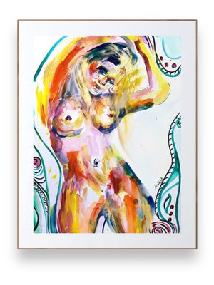 Abstract Nude Art Giclée Print Female Body  ‘Woman In The Shower’