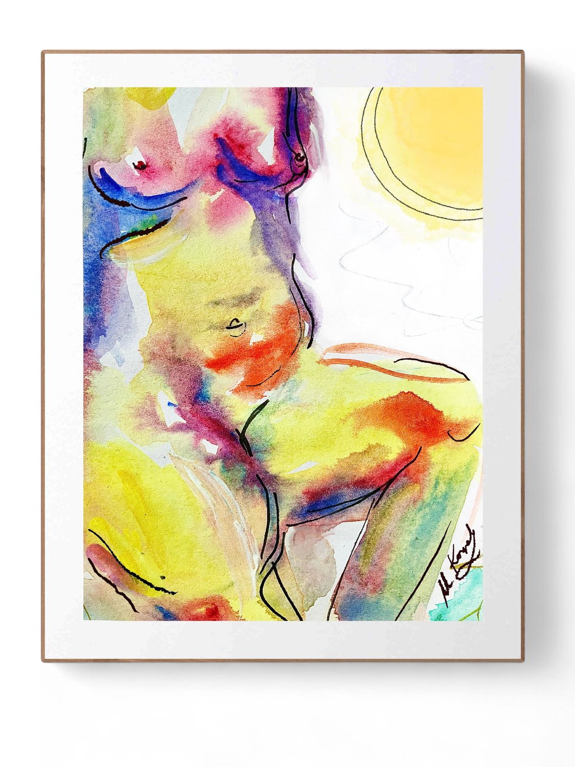 Abstract Nude Art Giclée Print Female Body ‘Curvy Woman’