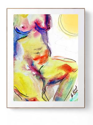 Abstract Nude Art Giclée Print Female Body ‘Curvy Woman’