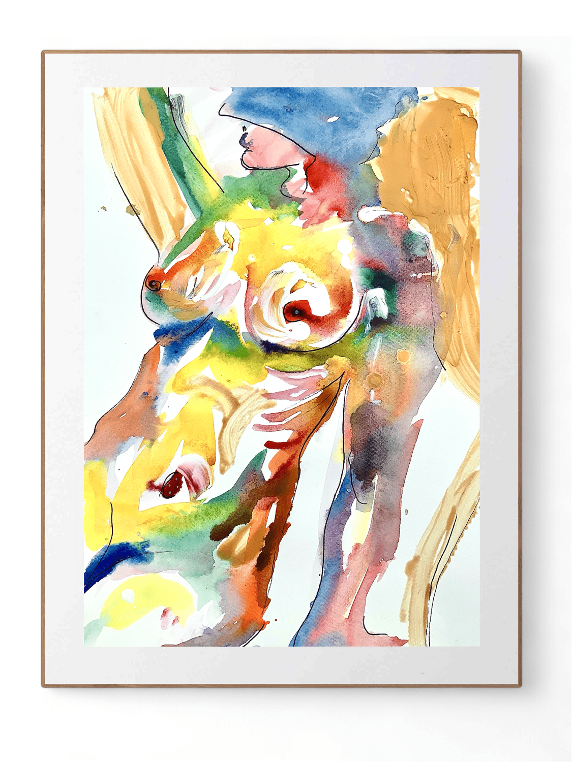 Abstract Nude Art Giclée Print Woman Body ‘Masked Feelings’