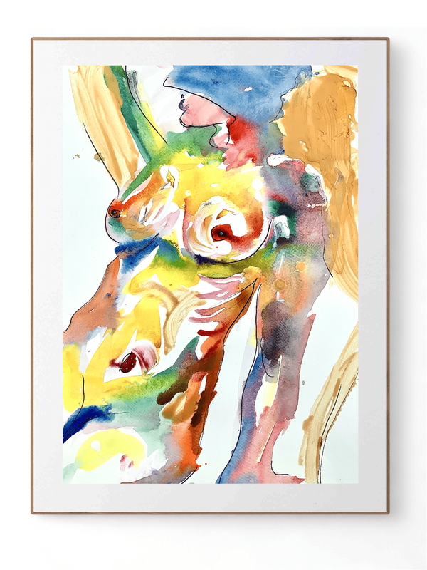 Abstract Nude Art Giclée Print Woman Body ‘Masked Feelings’