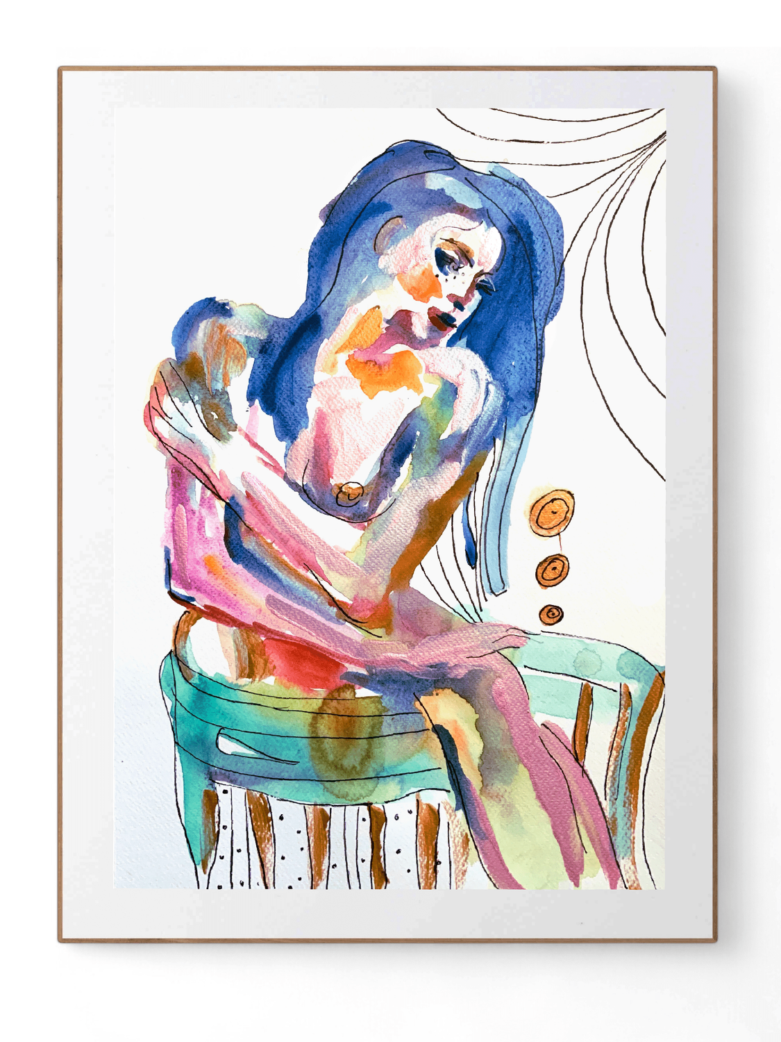 Abstract Nude Art Giclée Print Body ‘Woman In The Chair’