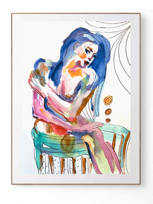 Abstract Nude Art Giclée Print Body ‘Woman In The Chair’