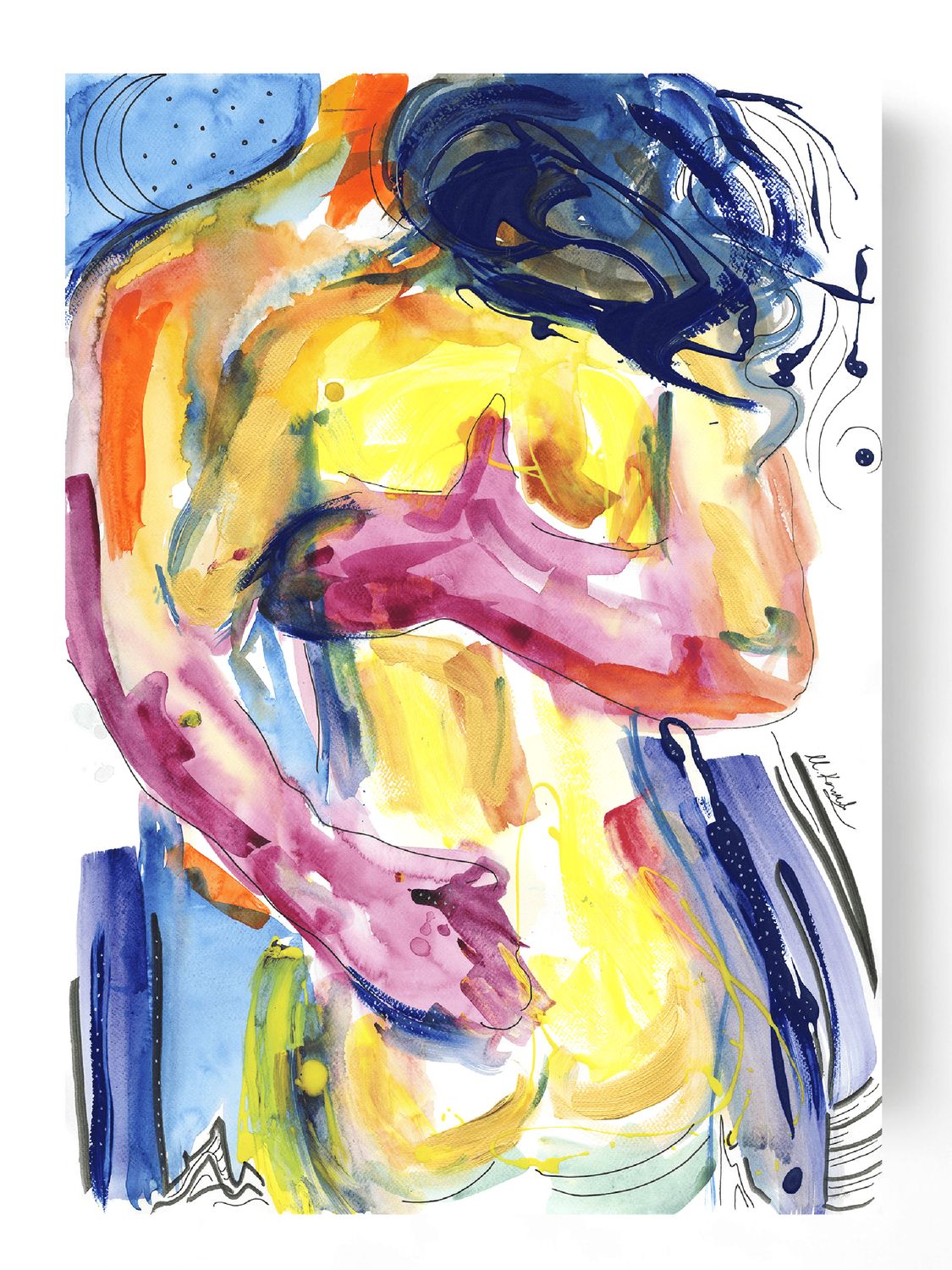 Abstract Couple Art Love Painting ‘Me &amp; You’