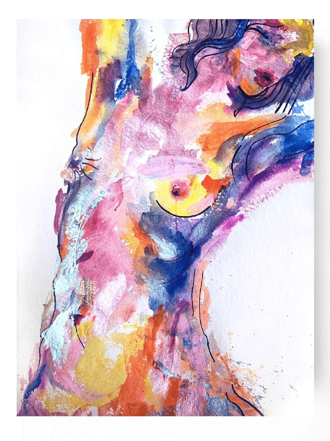 Abstract Nude Art Woman Body Painting ‘Curve 2’