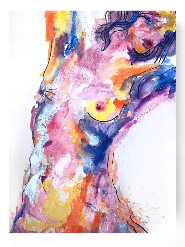 Abstract Nude Art Woman Body Painting ‘Curve 2’
