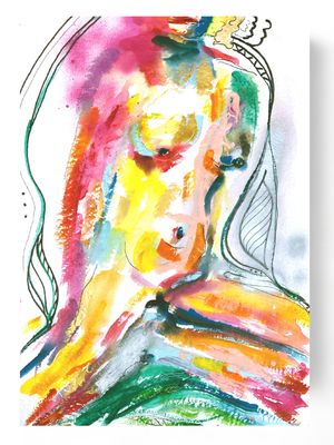 Abstract Nude Art Woman Painting ‘Grounded’