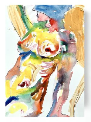 Abstract Nude Art Woman Painting ‘Masked Feelings’