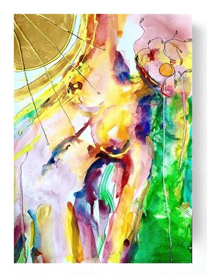 Abstract Nude Art Woman Painting ‘Sun Dance’