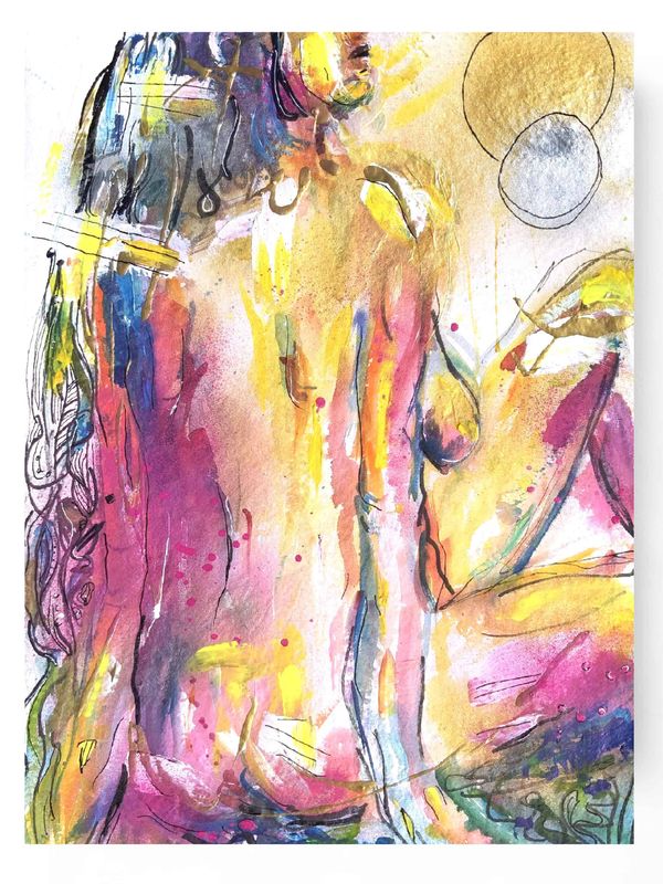 Abstract Nude Art Woman Painting ‘Take a Breath’