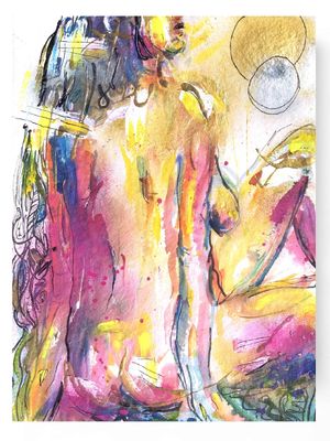 Abstract Nude Art Woman Painting ‘Take a Breath’