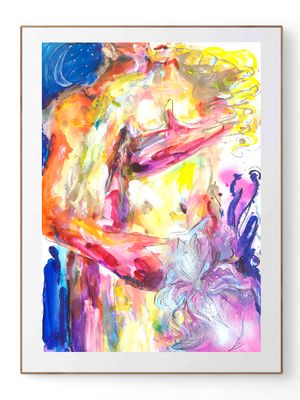 Abstract Couple Art Giclée Print ‘Close To You’
