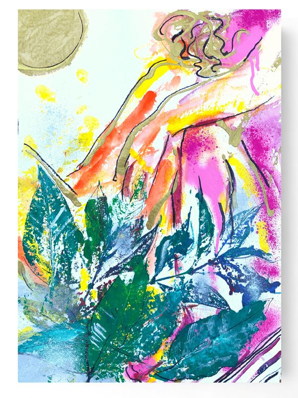 Abstract Couple Art Canvas Print ‘Together’