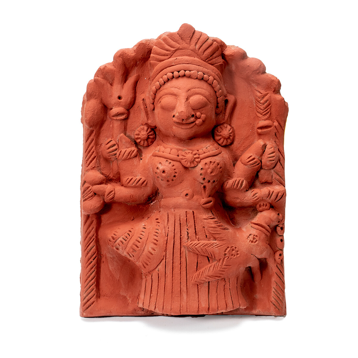 Goddess with Fish Terracotta Plaque