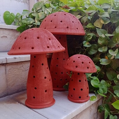Terracotta Mushrooms (Set of 3)
