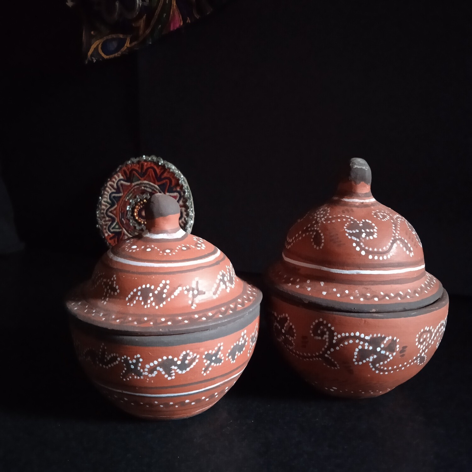 Khavda Jars with Dome lid - Set of 2