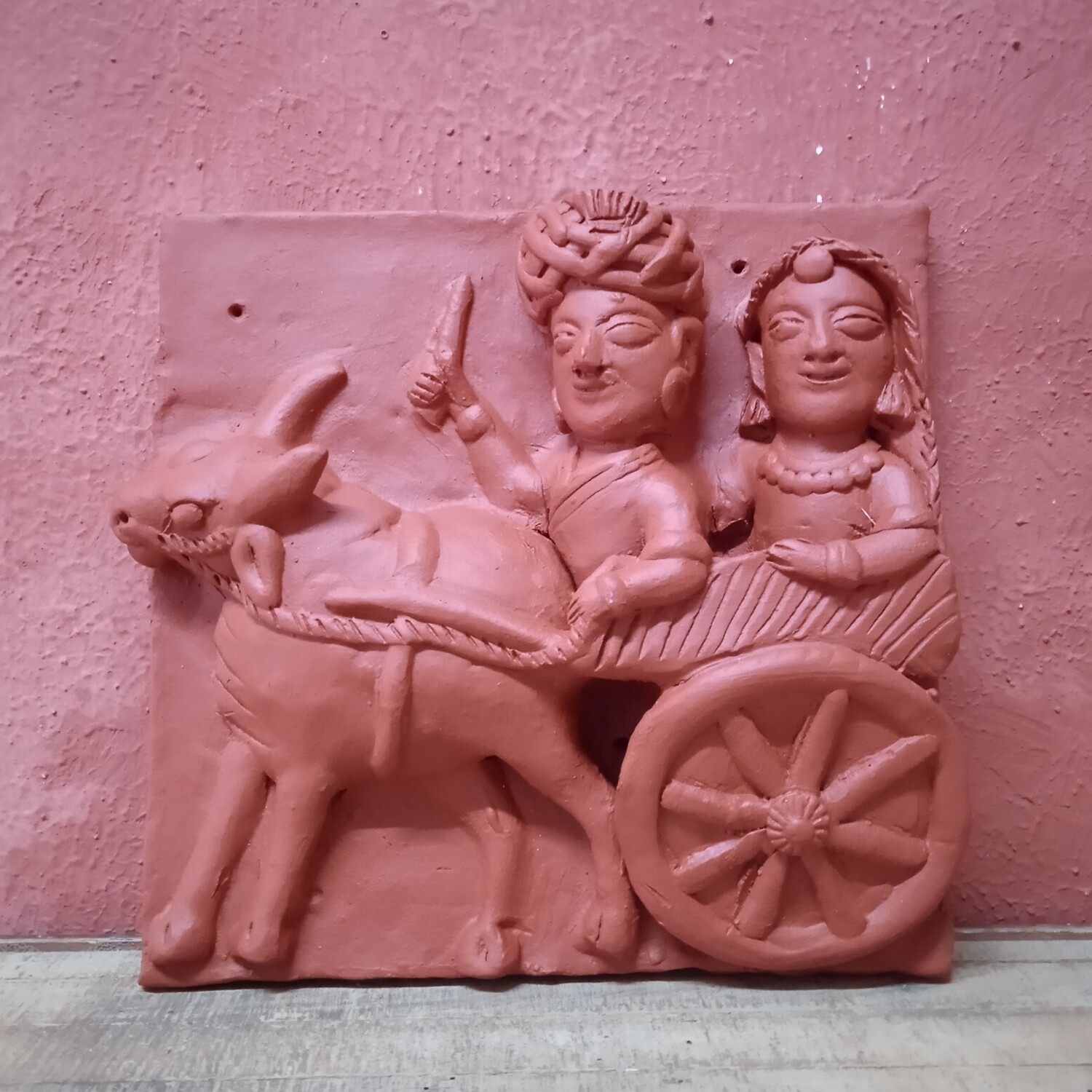 Terracotta Couple in Bullock cart