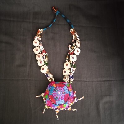 Embroidered Bead Vintage Necklace B