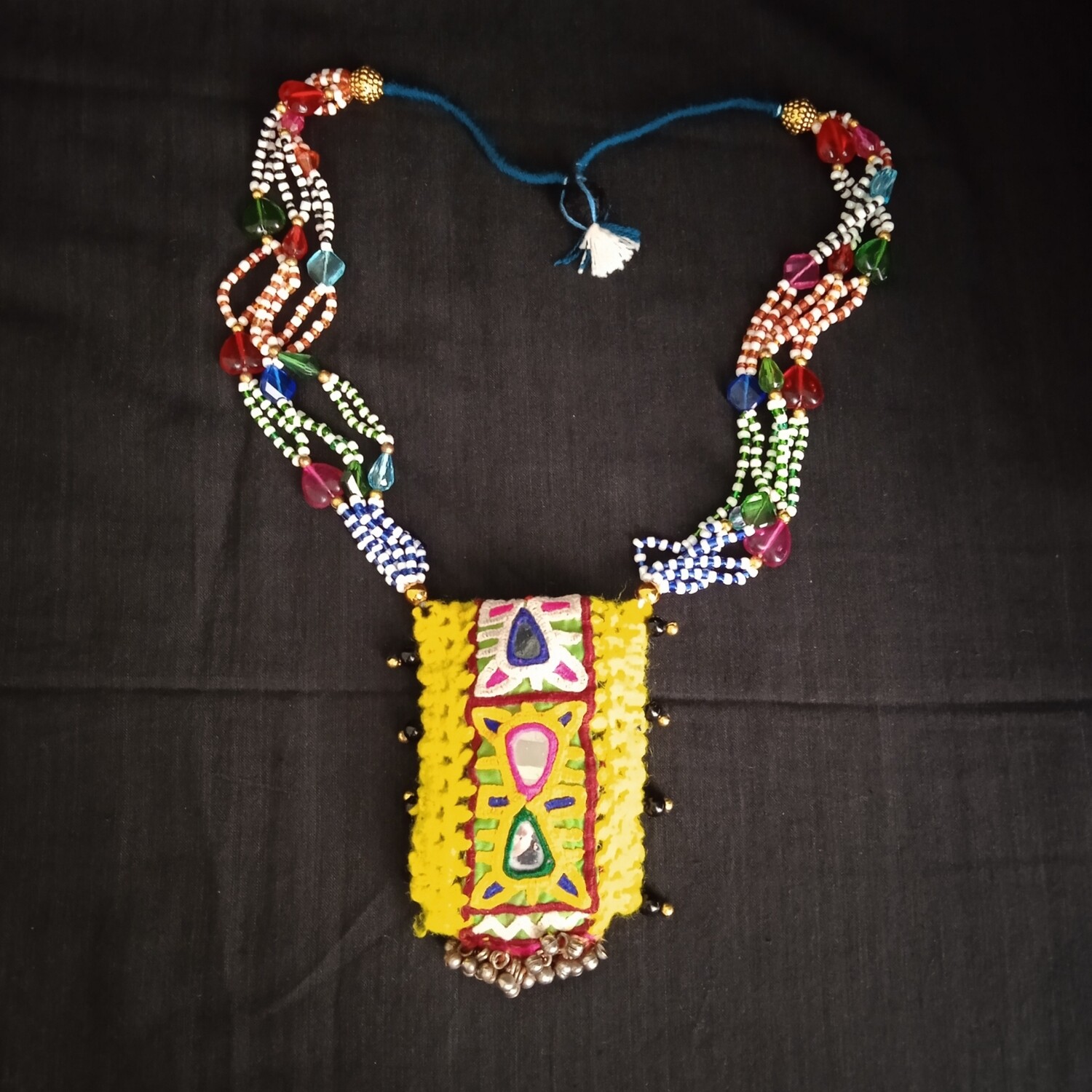 Embroidered Bead Vintage Necklace D