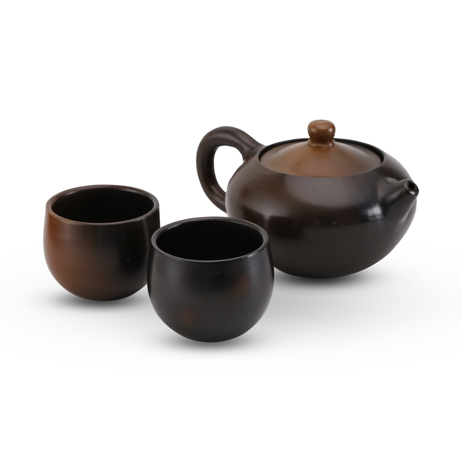 Shaded Terracotta Tea Pot + Kulhad ( Set of 2)