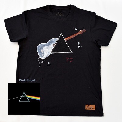 T-shirt DESIGNED BY PennaRossa Modena THE ARTIST "Moon Rock" - NERA dipinta a mano