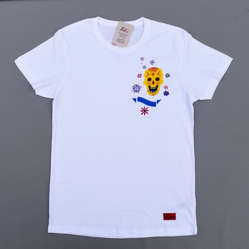 T-shirt DESIGNED BY PennaRossa Modena THE ARTIST "The Smile After" - WHITE hand painted