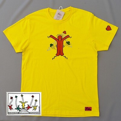 T-shirt DESIGNED BY PennaRossa Modena THE ARTIST "Attacco d'Amore" - GIALLA dipinta a mano
