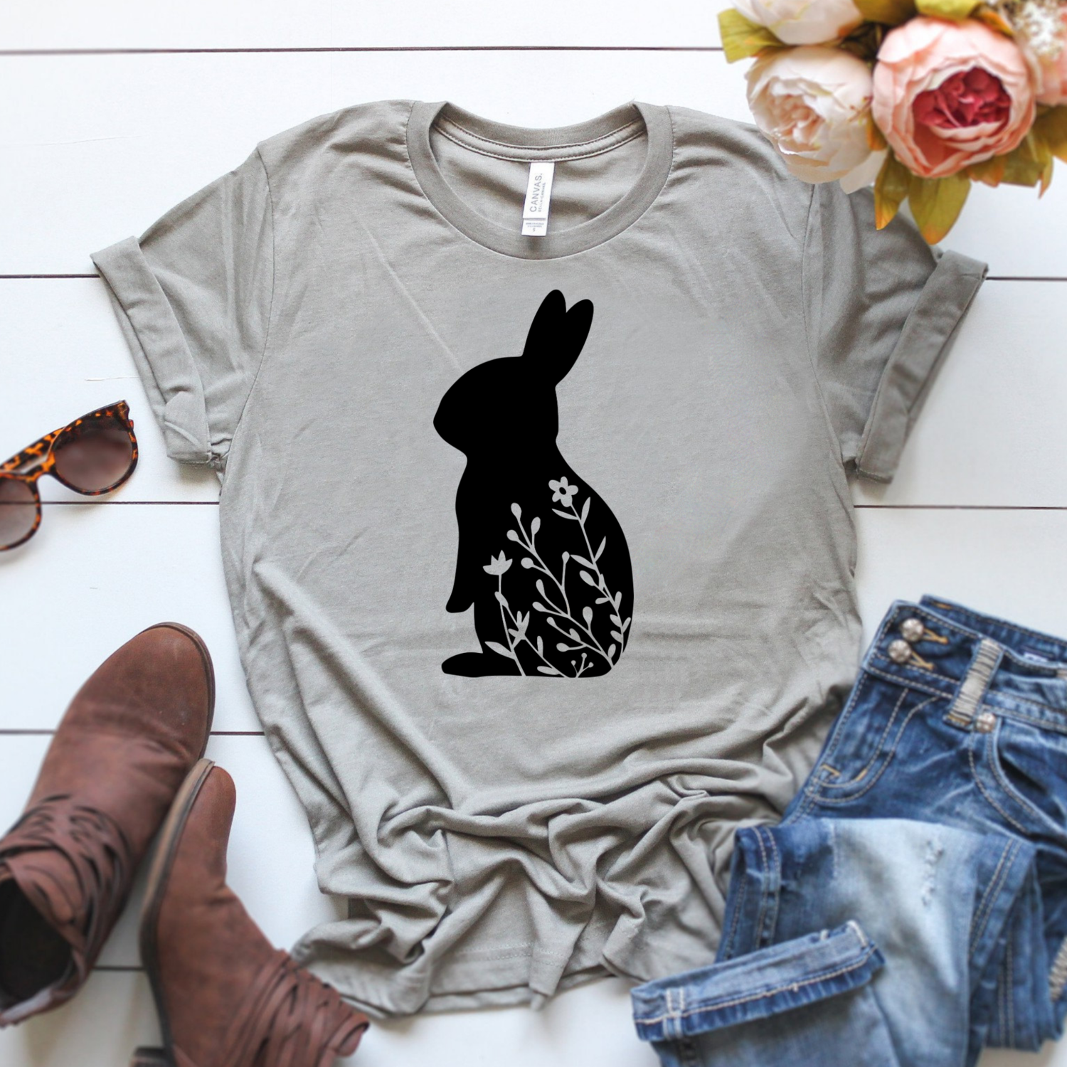 Download Floral Bunny Svg