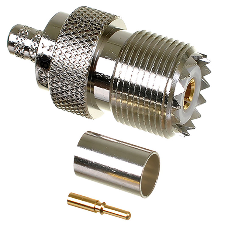 SO-239 Crimp-On for LMR-240, USA-240, RG-8X, Mini-8, etc.