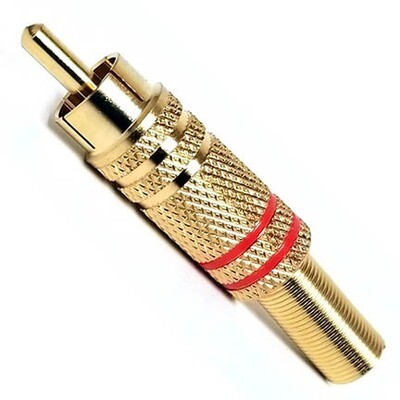 RCA Plug Shielded, Gold w/red stripe