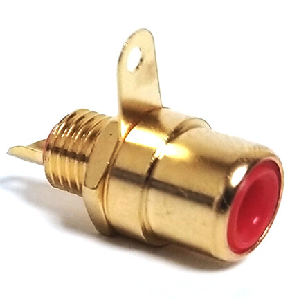 RCA Jack Shielded, Gold with red insert