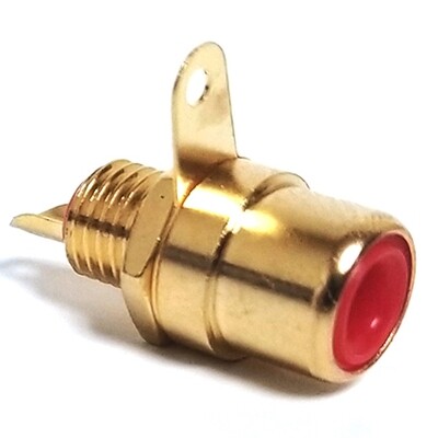 RCA Jack Shielded, Gold with red insert