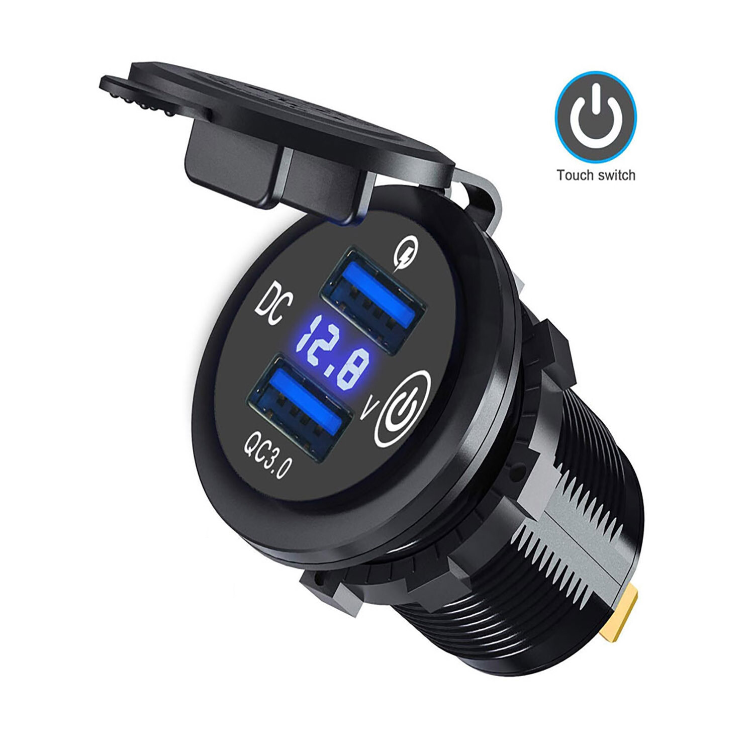 Play-Series™ USB Touch Switch Charger with Voltmeter