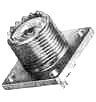 SO-239 4-Hole Mount Silver Teflon
