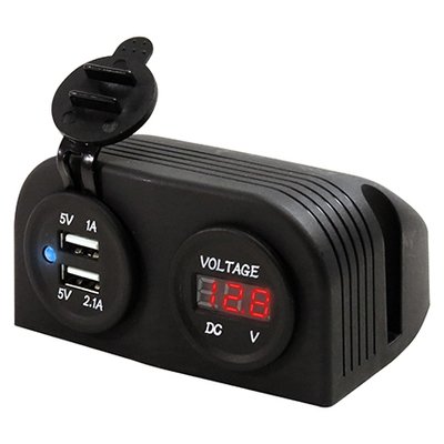 Double-Play™ Pod Mount Dual USB & Voltmeter