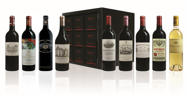 Caja Duclot Collection 2017 (9 BT) 2017 750ML Chateau d'Yquem, Petrus, Cheval Blanc, Lafite Rothschild, Latour, Mouton Rothschild, Haut Brion, La Mission Haut Brion y Margaux
