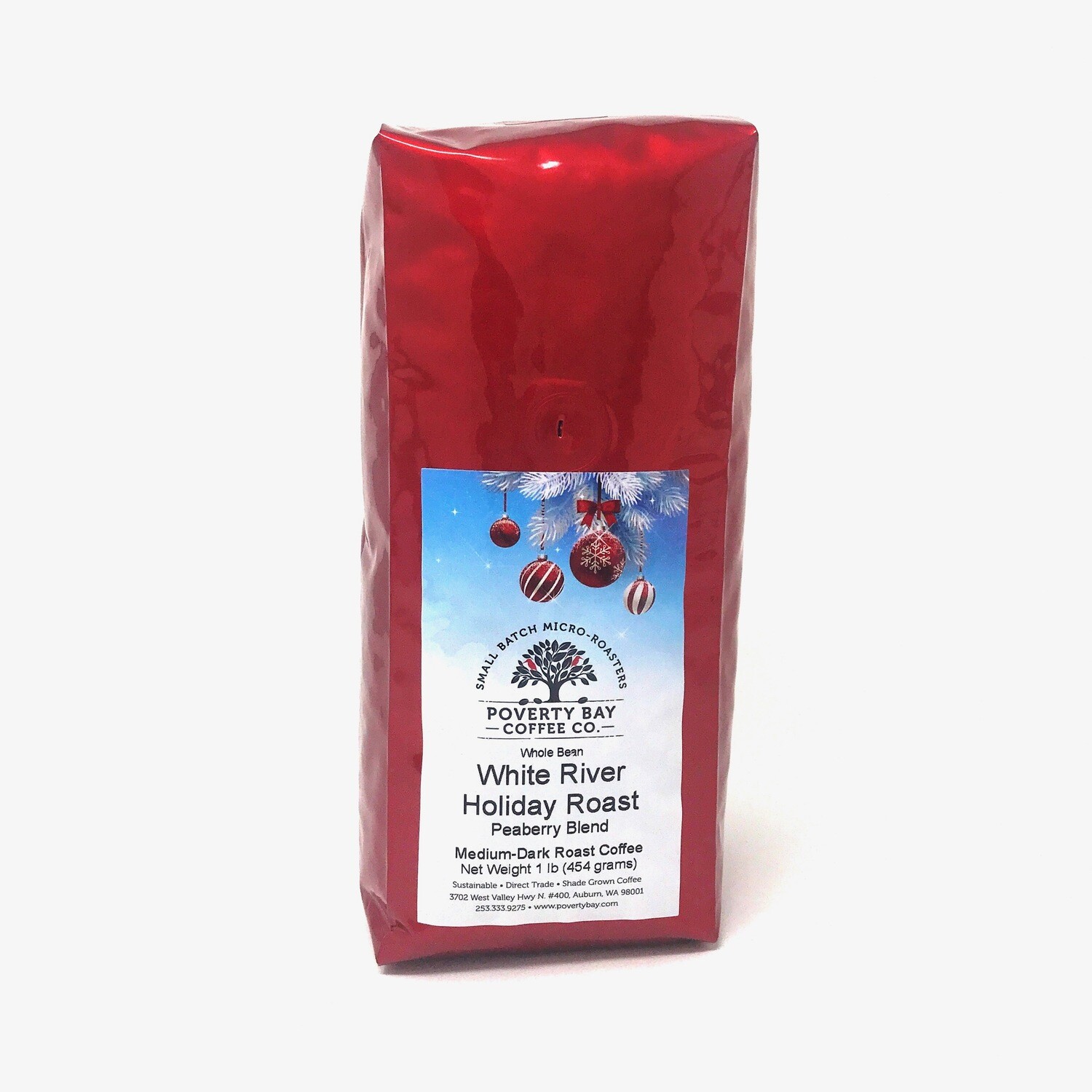 White River Holiday Blend - Medium Dark Roast w/Pea Berry