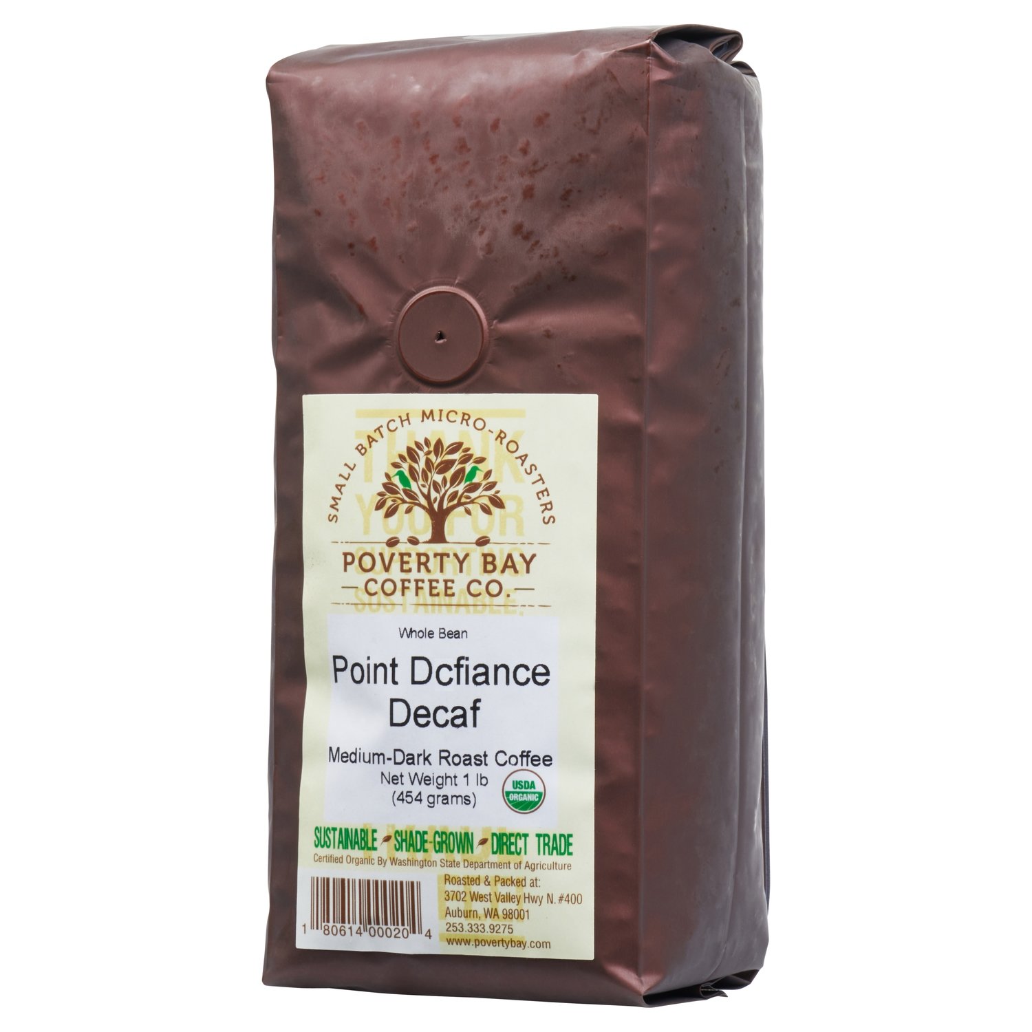 Point Defiance Certified Organic Decaf - Medium Dark Roast