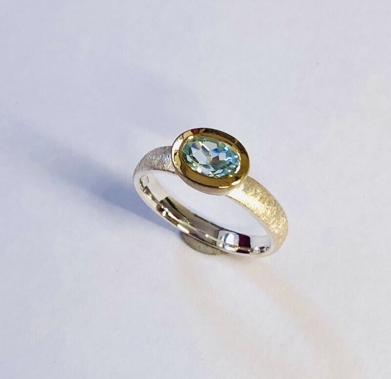 Ring in Silver 925 with aquamarine