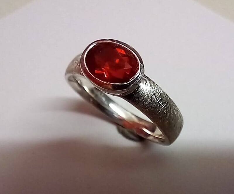 Feueropal - Ring  925 Silber (Nickelfrei)