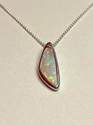 Collier in 925/- Sterlingsilber mit Opal Natur-Farben Unisex