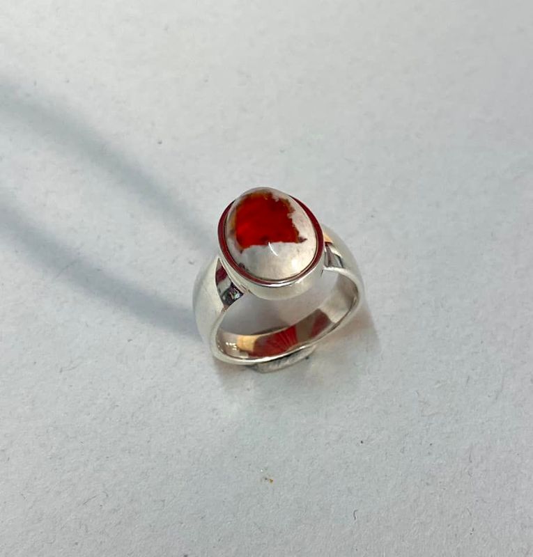 Ring in silver 925/- with fire opal
