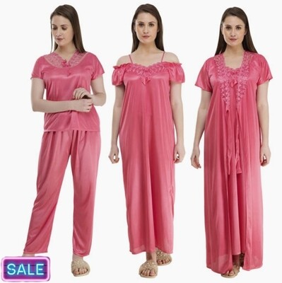 Trendy 4 Pcs Nightwear Combo for Women&#39;s